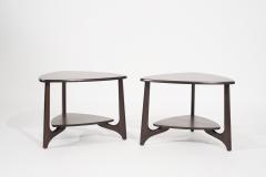 Refined Set of Sculpted Walnut End Tables C 1950s - 3111134