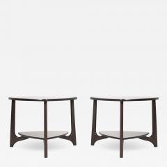 Refined Set of Sculpted Walnut End Tables C 1950s - 3111588