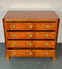 Refinished Biedermeier Four Drawer Satin Birch Chest Dresser or Commode 1850s - 2999317
