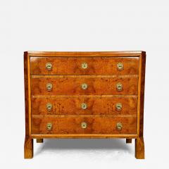 Refinished Biedermeier Four Drawer Satin Birch Chest Dresser or Commode 1850s - 3018416