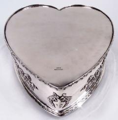 Regal and Romantic Sterling Silver Heart Shaped Jewelry Box - 3984454