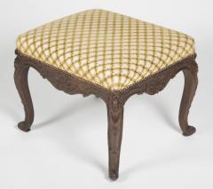 Regence Oak Carved Stool with Nailhead Upholstered Seat - 2116897