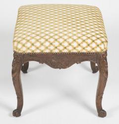 Regence Oak Carved Stool with Nailhead Upholstered Seat - 2116899