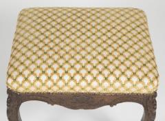 Regence Oak Carved Stool with Nailhead Upholstered Seat - 2116911