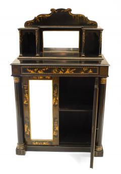 Regency Black Lacquered Chinoiserie Sideboard - 2797841