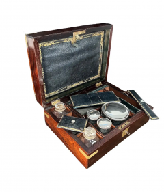 Regency Brass Bound Rosewood Fitted Traveling Dressing Box - 2745996