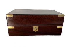 Regency Brass Bound Rosewood Fitted Traveling Dressing Box - 2745997