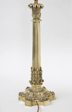 Regency Brass Column Lamp Circa 1825 - 1679487
