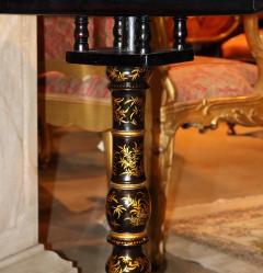 Regency Chinese Export Black Lacquer and Parcel Gilt Chinoiserie Tea Table - 3656479