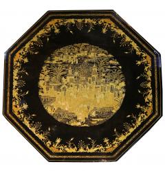 Regency Chinese Export Black Lacquer and Parcel Gilt Chinoiserie Tea Table - 3656520