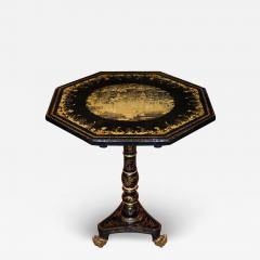 Regency Chinese Export Black Lacquer and Parcel Gilt Chinoiserie Tea Table - 3662331