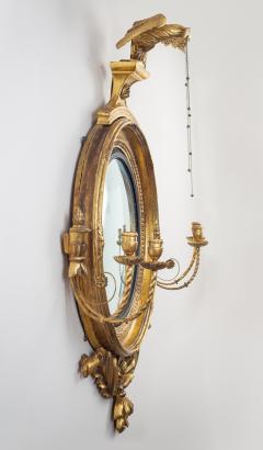 Regency Classical Gilt Convex Girandole Mirror - 976157