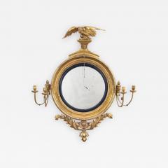 Regency Classical Gilt Convex Girandole Mirror - 976756