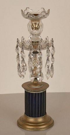 Regency Cobalt and Crystal Candlesticks - 2118926