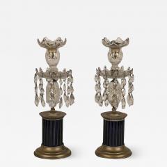 Regency Cobalt and Crystal Candlesticks - 2120346