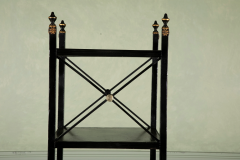 Regency Ebonized Five Tier Etagere with Faux Rosewood Shelves Finials - 2679777