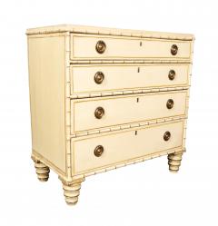 Regency Faux Bamboo Painted Pine Chest Of Drawers - 4643402