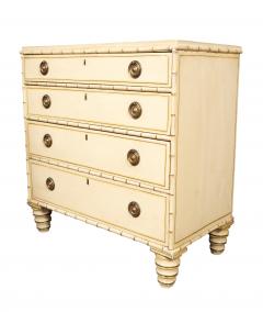 Regency Faux Bamboo Painted Pine Chest Of Drawers - 4643403
