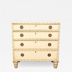 Regency Faux Bamboo Painted Pine Chest Of Drawers - 4643834