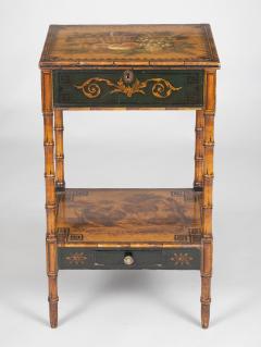 Regency Faux Bamboo Painted Side or Work Table - 2284863