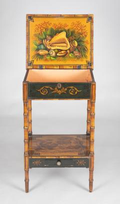 Regency Faux Bamboo Painted Side or Work Table - 2284867