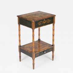 Regency Faux Bamboo Painted Side or Work Table - 2301513