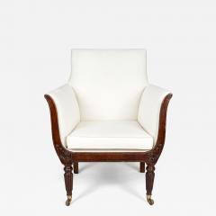 Regency Faux Rosewood Lyre Form Armchair - 4419619
