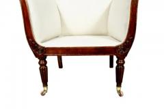 Regency Faux Rosewood Upholstered Armchair - 4144045