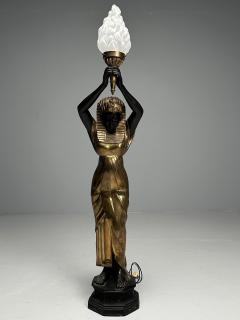 Regency Floor Lamp Egyptian Motif Gilt Metal Bronze 1990s - 3569663