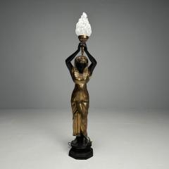 Regency Floor Lamp Egyptian Motif Gilt Metal Bronze 1990s - 3569664