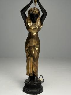 Regency Floor Lamp Egyptian Motif Gilt Metal Bronze 1990s - 3569666