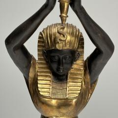 Regency Floor Lamp Egyptian Motif Gilt Metal Bronze 1990s - 3569668