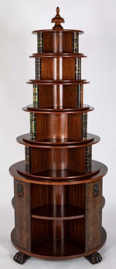 Regency Form Revolving Six Section Library Etagere with Faux Books - 4657081