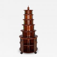 Regency Form Revolving Six Section Library Etagere with Faux Books - 4659349