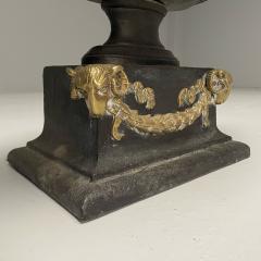 Regency George III Style Large Urn Planter Cast Iron Brass England 20th C  - 3653998