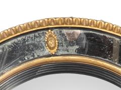 Regency Giltwood And Ebonized Convex Mirror - 4645365