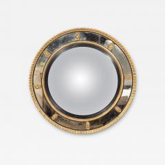 Regency Giltwood And Ebonized Convex Mirror - 4648486