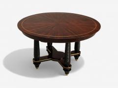 Regency Macassar Ebony Brass Inlay Center Table France 1970s - 4239584
