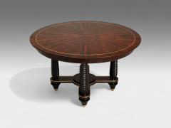 Regency Macassar Ebony Brass Inlay Center Table France 1970s - 4239585