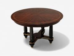 Regency Macassar Ebony Brass Inlay Center Table France 1970s - 4239588