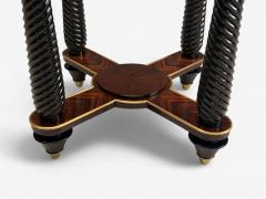 Regency Macassar Ebony Brass Inlay Center Table France 1970s - 4239590