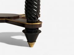 Regency Macassar Ebony Brass Inlay Center Table France 1970s - 4239591