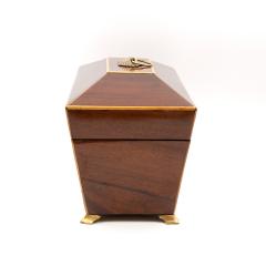 Regency Mahogany Box with Satinwood Edging and Brass Basket Pull - 4620342