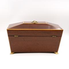 Regency Mahogany Box with Satinwood Edging and Brass Basket Pull - 4620346