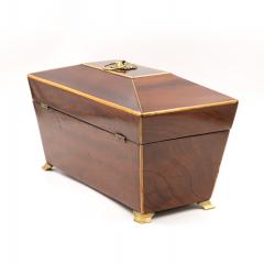 Regency Mahogany Box with Satinwood Edging and Brass Basket Pull - 4620347