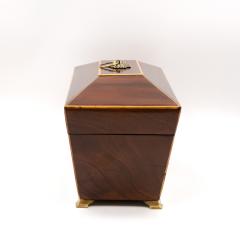 Regency Mahogany Box with Satinwood Edging and Brass Basket Pull - 4620348