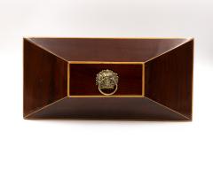 Regency Mahogany Box with Satinwood Edging and Brass Basket Pull - 4620351