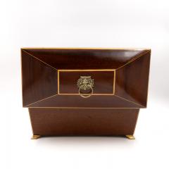 Regency Mahogany Box with Satinwood Edging and Brass Basket Pull - 4620352