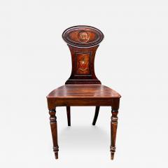 Regency Mahogany Hall Chair with Armorial Crest - 3801092