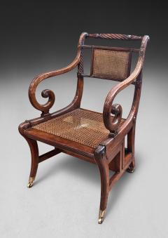 Regency Mahogany Metamorphic Library Armchair Steps - 4414316